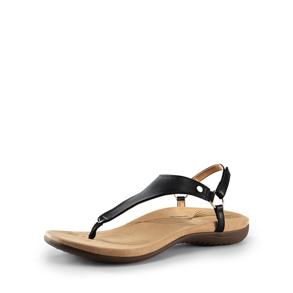 Arch Support Flat Thong Sandals - BLACK -  0