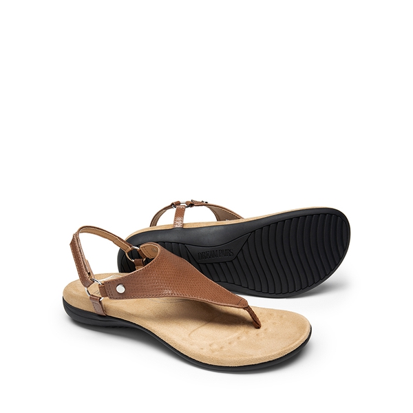 Arch Support Flat Thong Sandals - BROWN - 5