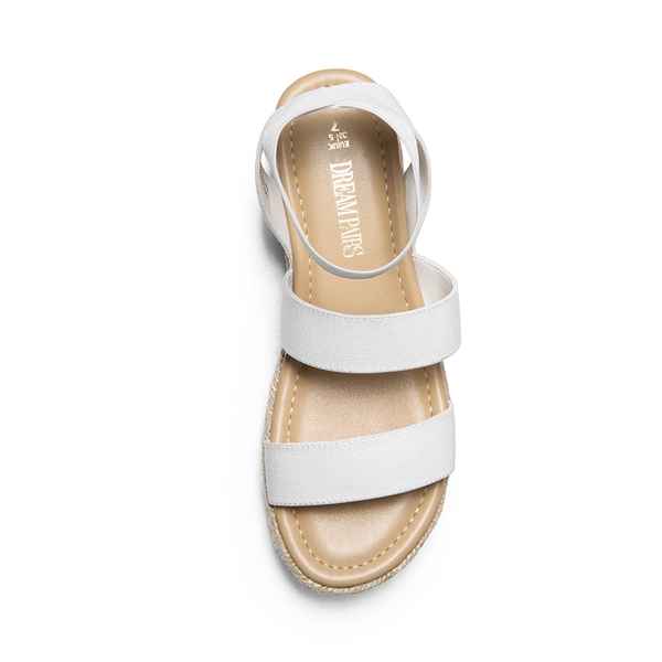 Espadrille Stretchy Straps Sandals - WHITE - 5