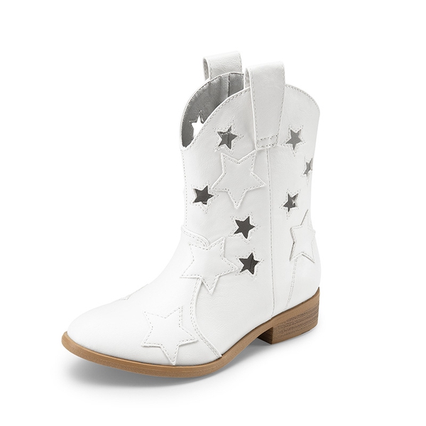 Girls' Stylish Western Cowgirl Boots - WHITE -  0