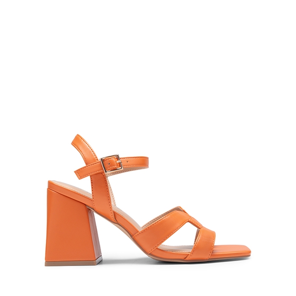 Ankle Strap Chic Block Heel Sandals - ORANGE - 3
