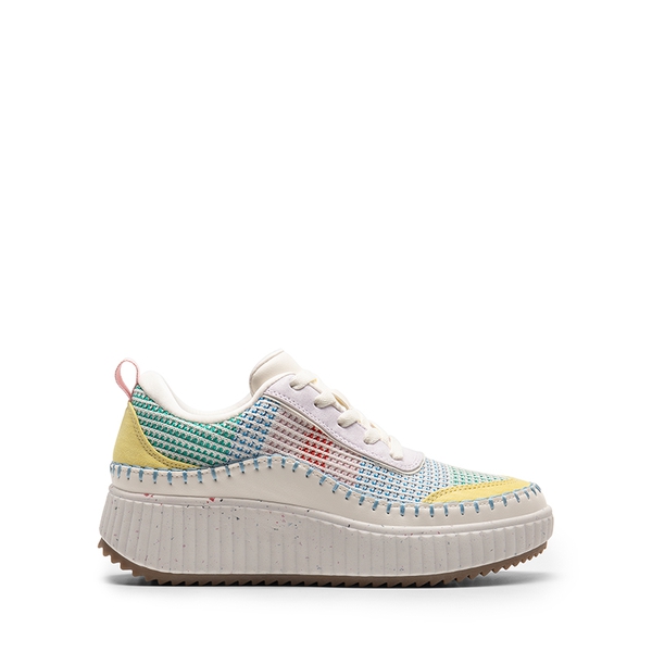 [Arch] Tweed-Effect Platform Fashion Sneakers - WHITE RAINBOW - 3