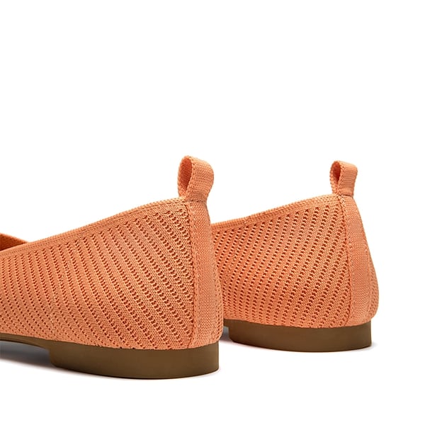 Machine Washable Arch Support Knit Flats - ORANGE-ECO - 3