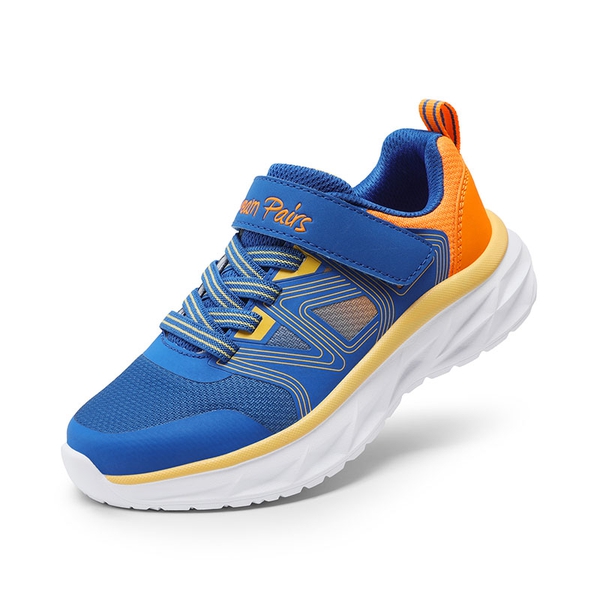 [HappyFeet Heroes] Boys & Girls Lightweight Non-Slip Sneakers - ROYAL BLUE/ORANGE -  0