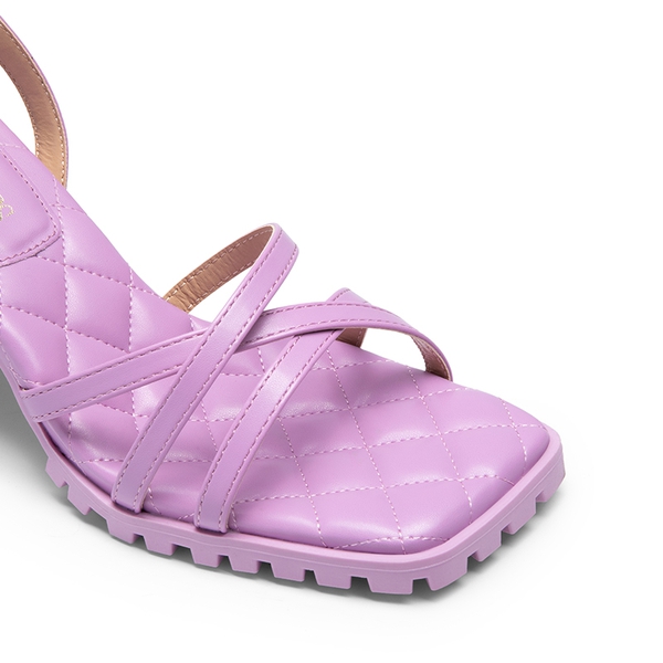 Non-Slip Square Toe Strappy Sandals - LAVENDER - 6