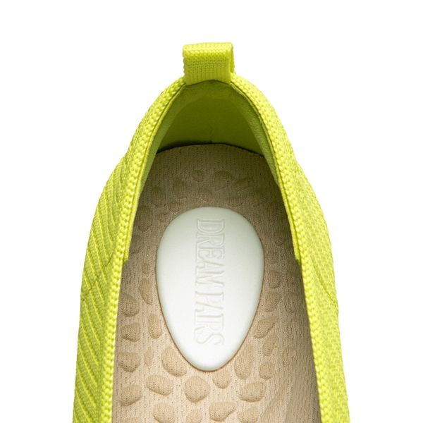 Machine Washable Arch Support Knit Flats - LEMON GREEN-ECO - 2