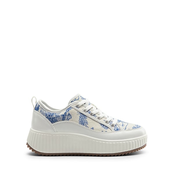 [Sky] Comfortable Platform Fashion Sneakers - BLUE/BEIGE/WHITE - 4