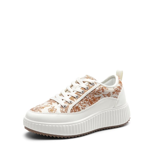 [Sky] Comfortable Platform Fashion Sneakers - BROWN/BEIGE/WHITE -  0
