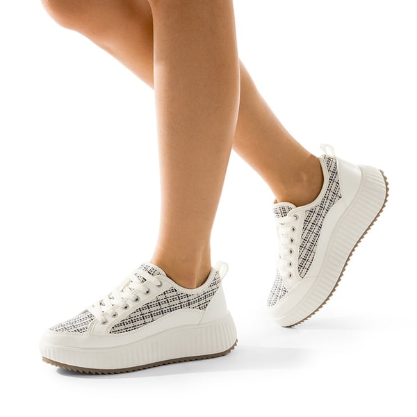[Sky] Comfortable Platform Fashion Sneakers - BLUE STRIPE/WHITE - 1