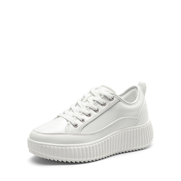 [Sky] Comfortable Platform Fashion Sneakers - WHITE/PU -  0