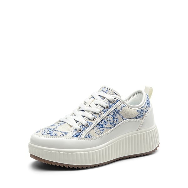 [Sky] Comfortable Platform Fashion Sneakers - BLUE/BEIGE/WHITE -  0