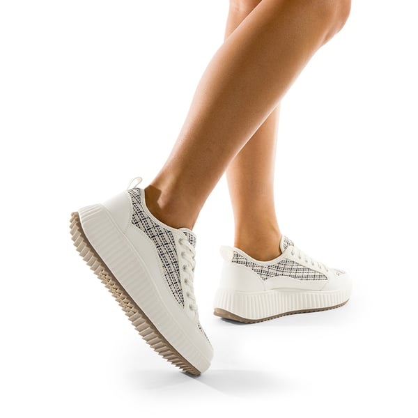 [Sky] Comfortable Platform Fashion Sneakers - BLUE STRIPE/WHITE - 2