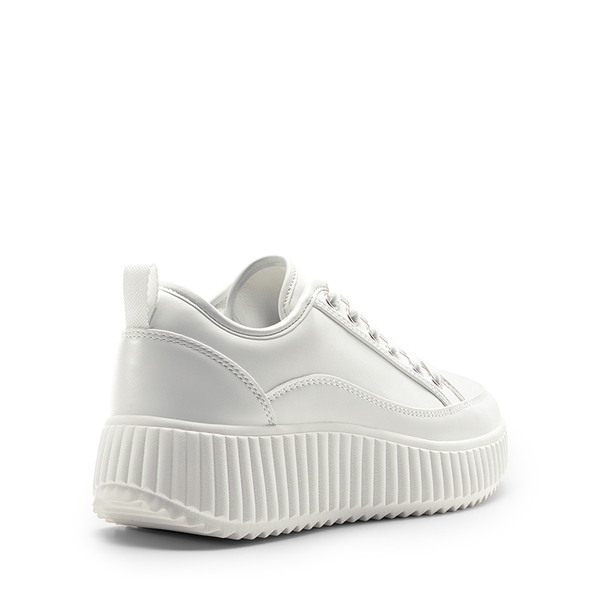 [Sky] Comfortable Platform Fashion Sneakers - WHITE/PU - 5