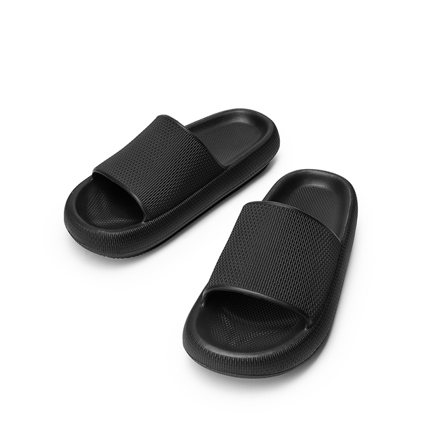 Lightweight Responsive Footbed Slippers - BLACK - 6