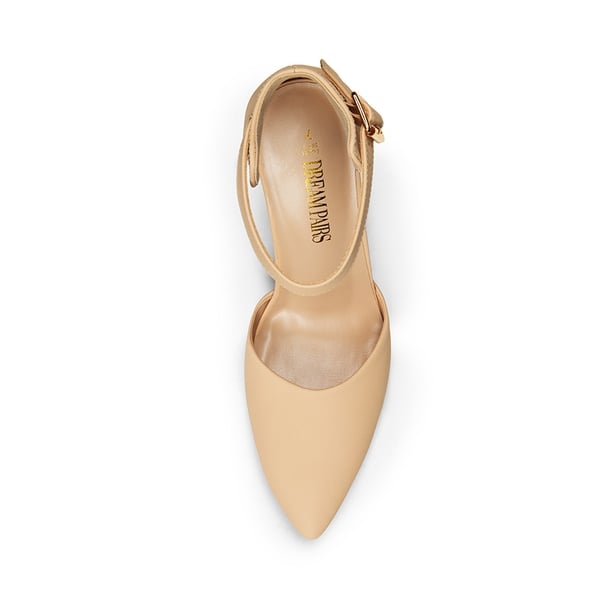Nude pumps with strap clearance