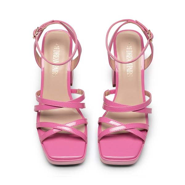 Strappy Platform Block Heel Sandals - LAVENDER - 6