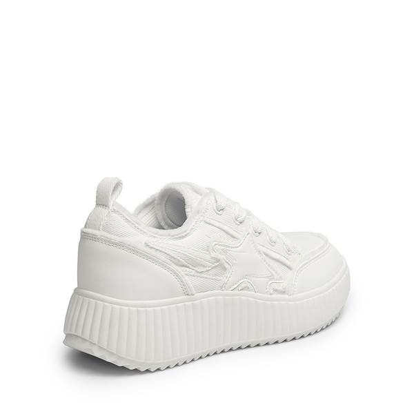[Kay] Denim Star Patchwork Platform Fashion Sneakers - WHITE - 5