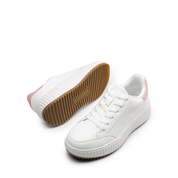 [Dee] Platform Fashion Sneakers - WHITE/HOT PINK - 6