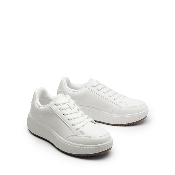 [Dee] Platform Fashion Sneakers - ALL WHITE-PU - 7