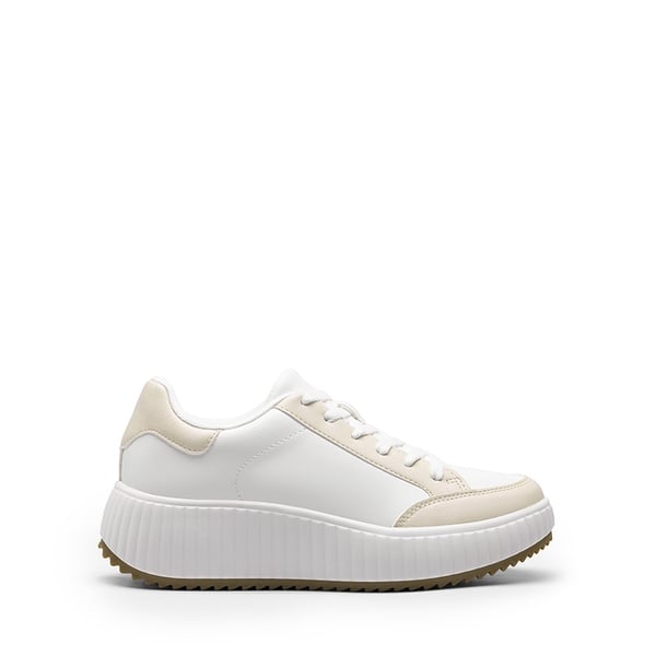 [Dee] Platform Fashion Sneakers - WHITE/APRICOT - 4