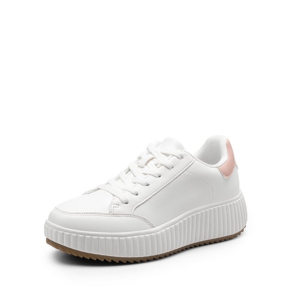[Dee] Platform Fashion Sneakers - WHITE/HOT PINK -  0