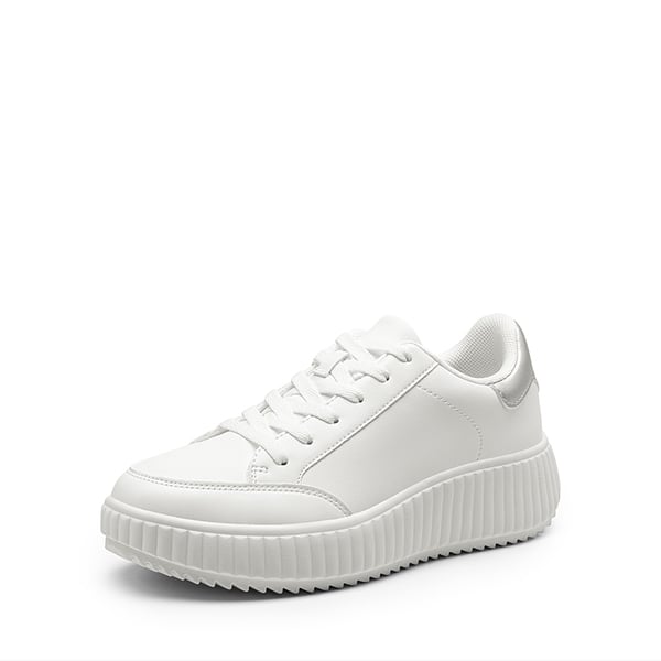[Dee] Platform Fashion Sneakers - WHITE/SILVER -  0