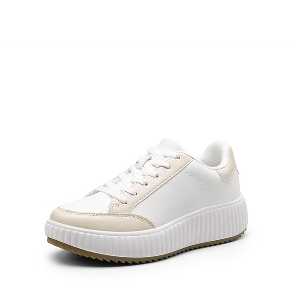 [Dee] Platform Fashion Sneakers - WHITE/APRICOT -  0
