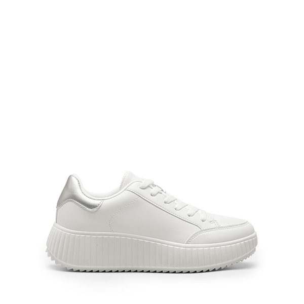 [Dee] Platform Fashion Sneakers - WHITE/SILVER - 4