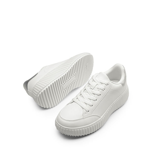 [Dee] Platform Fashion Sneakers - WHITE/SILVER - 6