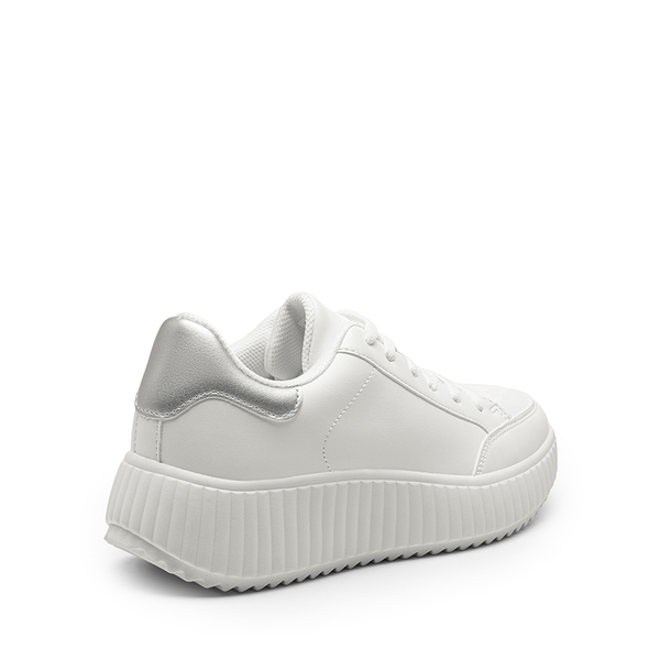 [Dee] Platform Fashion Sneakers - WHITE/SILVER - 5