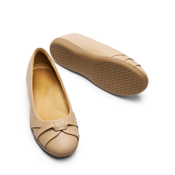 Comfortable Round-toe Flats - NUDE - 4
