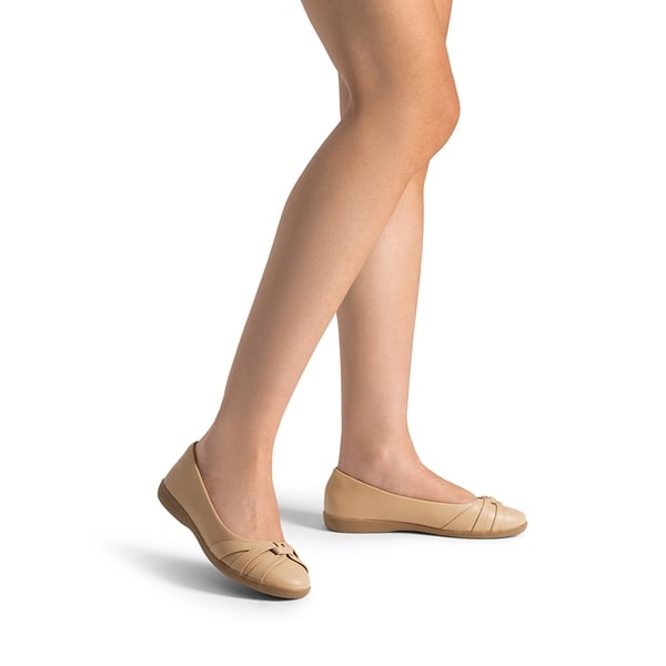 Comfortable Round-toe Flats - NUDE - 1