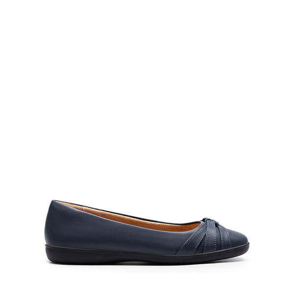Comfortable Round-toe Flats - NAVY - 3