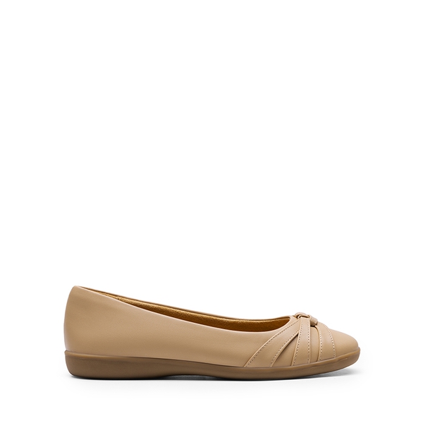 Comfortable Round-toe Flats - NUDE - 3