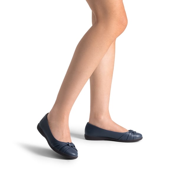 Comfortable Round-toe Flats - NAVY - 1