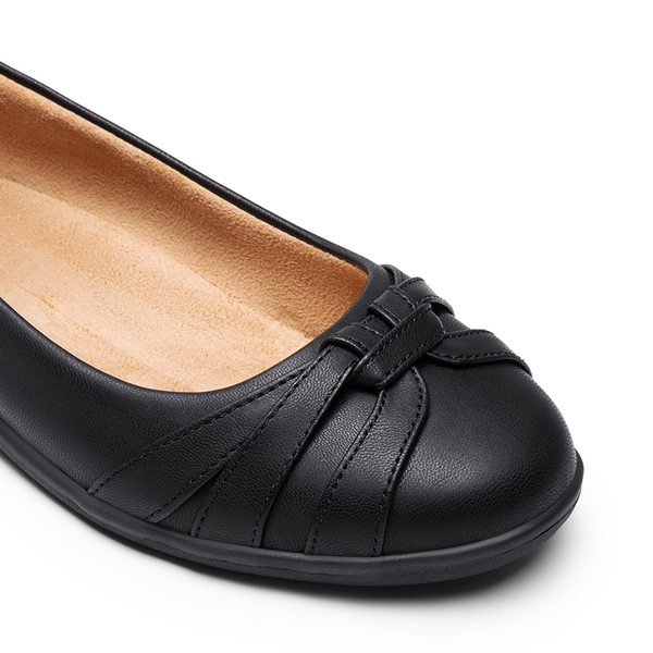Comfortable Round-toe Flats - BLACK - 6
