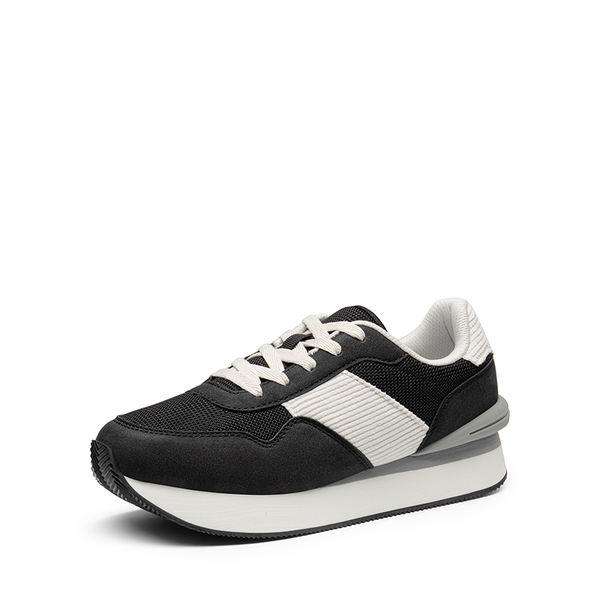[Ray] Spliced Design Platform Fashion Sneakers - BLACK -  0