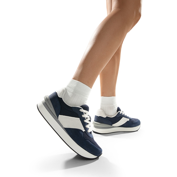 [Ray] Spliced Design Platform Fashion Sneakers - BLUE - 2