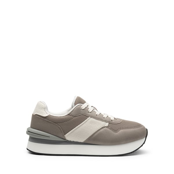 [Ray] Spliced Design Platform Fashion Sneakers - GREY - 4