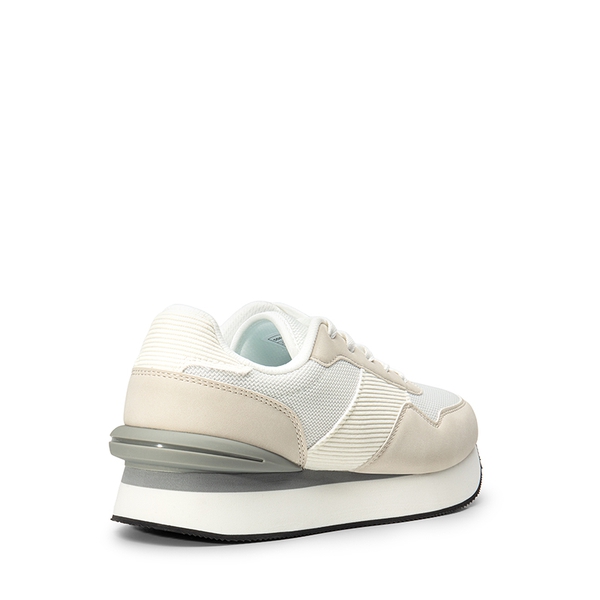 [Ray] Spliced Design Platform Fashion Sneakers - BEIGE/WHITE - 5