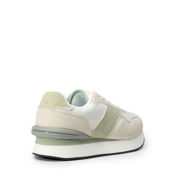 [Ray] Spliced Design Platform Fashion Sneakers - WHITE/GREEN - 5