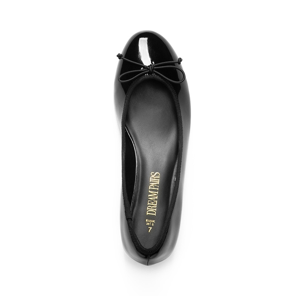 Bow Ballet Pumps - BLACK-PAT - 5