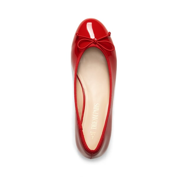 Bow Ballet Pumps - RED-PAT - 5