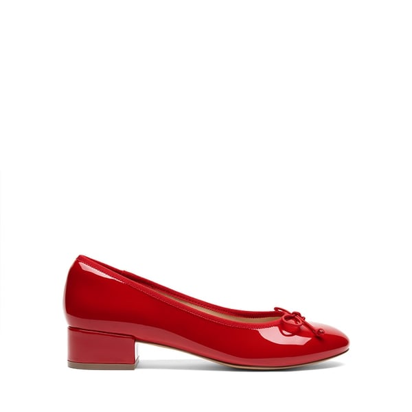 Bow Ballet Pumps - RED-PAT - 3