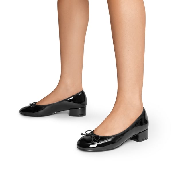 Bow Ballet Pumps - BLACK-PAT - 2