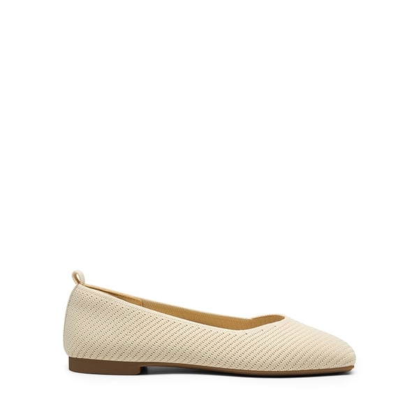 Wide-Toe Knit Flats - APRICOT - 3