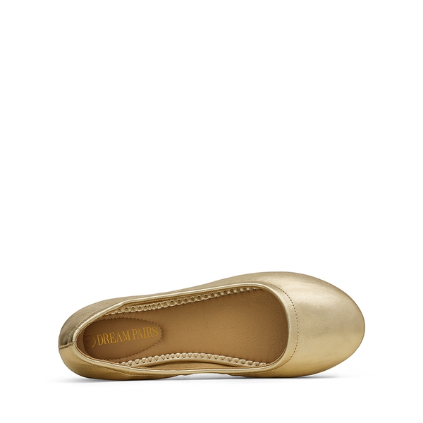 Classic Ballet Flats Shoes - GOLD PU - 5