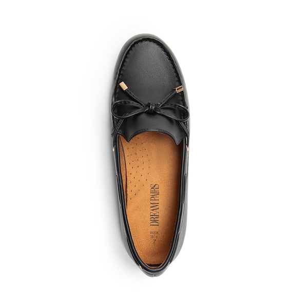 Arch Support Bowknot Loafers - BLACK - 4