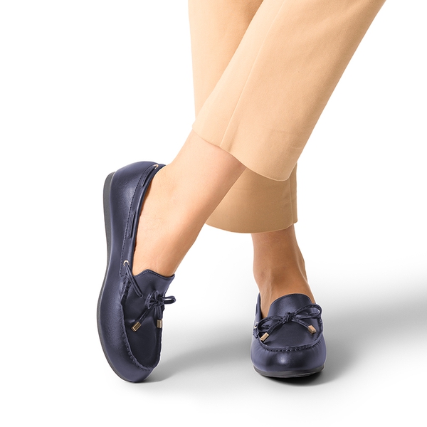 Arch Support Bowknot Loafers - NAVY - 1