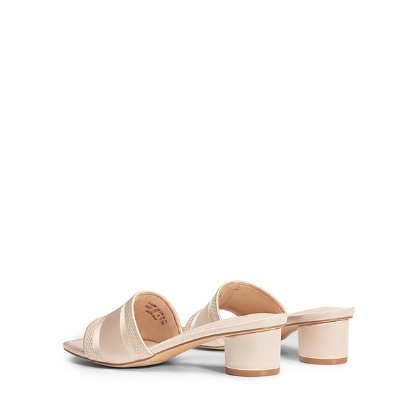 Jacquard Cylindrical Heel Slide Sandals - NUDE - 5